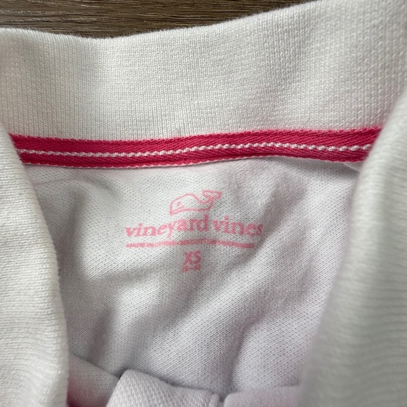 Vineyard Vines Girls Polo Shirt, White/Pink, Size XS 5-6, Short Sleeve, Preppy - Picture 3 of 7